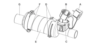 labelled line drawing of aerochamber vent holding chamber
