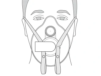 ComfortSeal Mask on face with straps set appropriately