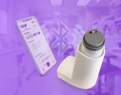Aerocount Dose Counter on inhaler with AeroLiv