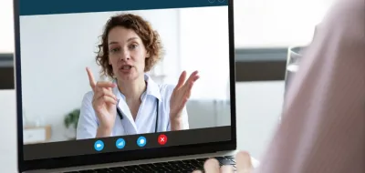 doctor on zoom call
