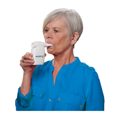 woman using aerobika