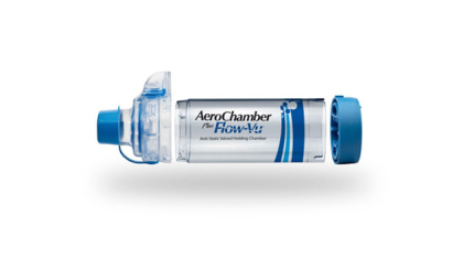 AeroChamber Plus Flow Vu Chamber Blue adult mouthpiece