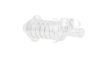 AeroChamber VENT in the closed position viewed from a left angle