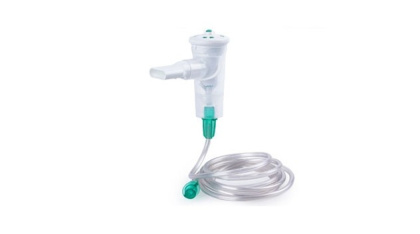 aeroeclipse II ban nebulizer from side angle with tubing