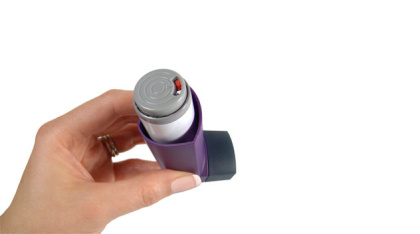 AeroCount Dose Counter on a purple MDI