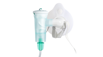 ComfortSeal Mask with Elbow, Shown with AeroEclipse BAN Nebulizer