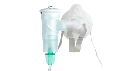 ComfortSeal Mask with Elbow, Shown with AeroEclipse BAN Nebulizer