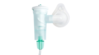 ComfortSeal Mask with Elbow, Shown with AeroEclipse BAN Nebulizer