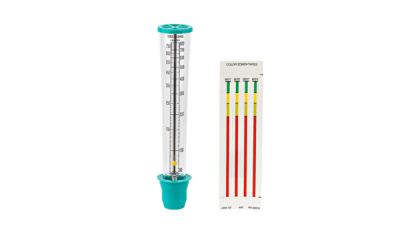 Truzone peak flow meter front view with colour tape