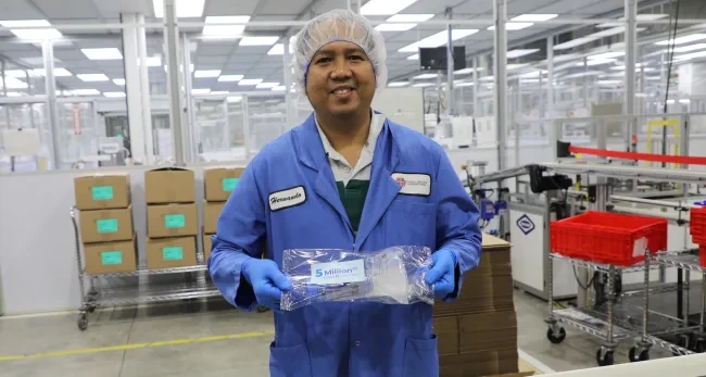 holding aerochamber 5 millionth chamber