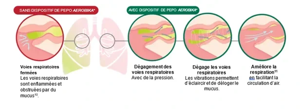 avec et sans dispositif de pepo Aerobika