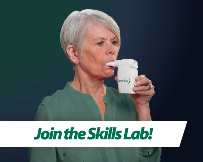Woman with Aerobika Skills Lab