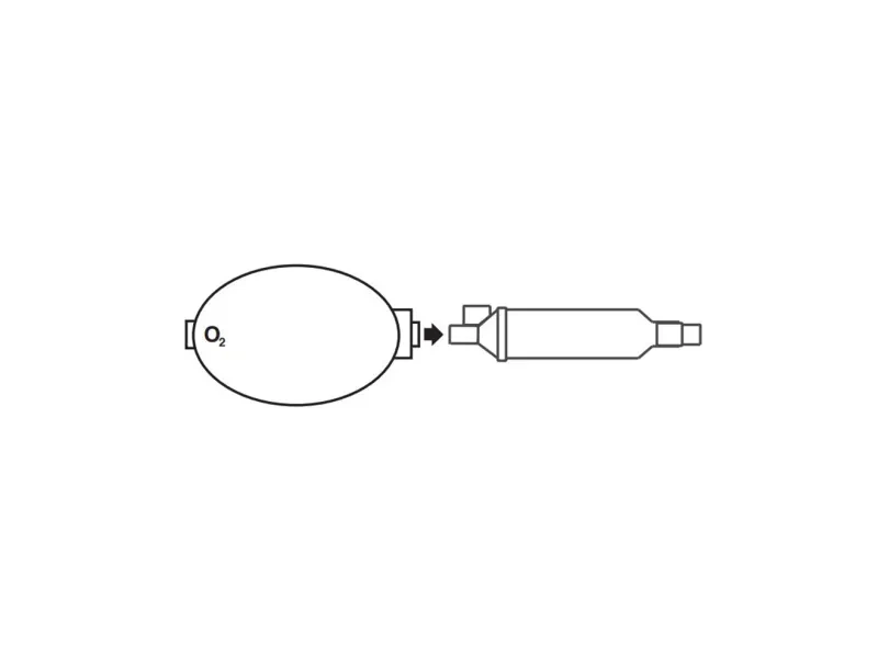 Attach the ADAPTER (A) to the 22 MM INNER DIAMETER (C) end of the chamber
