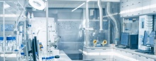 a medical laboratory with computer monitors