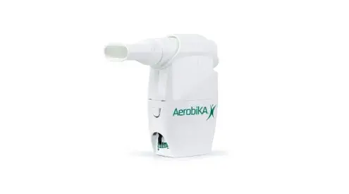 Aerobika device at an angle