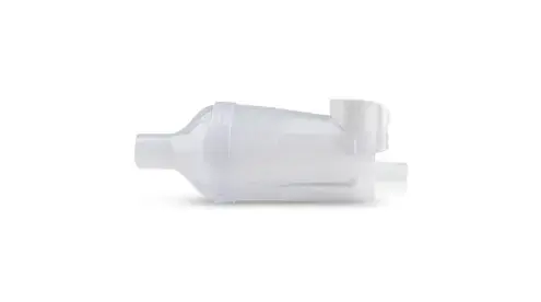 AeroChamber Mini angled horizontal, viewed from the left