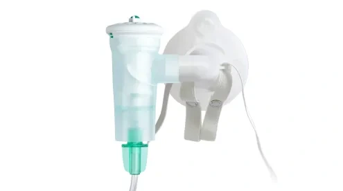 ComfortSeal Mask with Elbow, Shown with AeroEclipse BAN Nebulizer