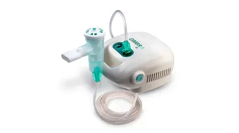 Ombra tabletop compressor shown with the AEROECLIPSE* XL BAN* Nebulizer