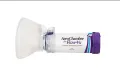 AeroChamber Plus Flow Vu Chamber purple adult small mask sideview